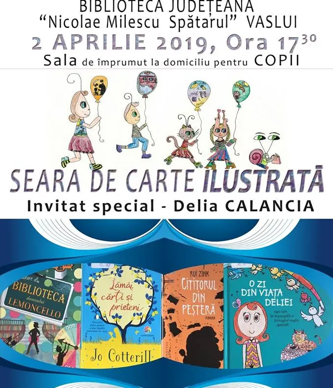 Biblioteca din Vaslui organizează o Seară de Carte Ilustrată