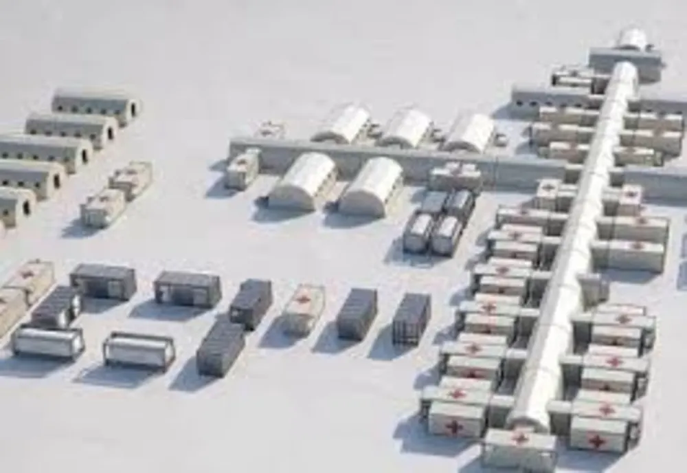 Spitalul modular care va deservi Moldova a ajuns la Iași. De astăzi se realizează procedurile vamale
