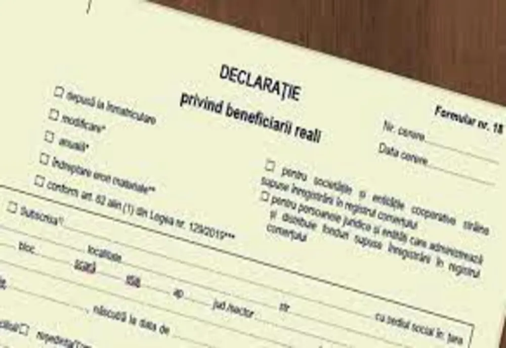Declarația de beneficiar real va fi amânată până pe 1 octombrie 2021