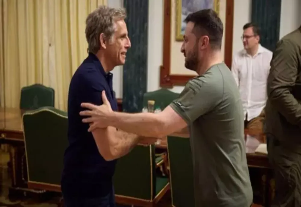 Celebrul actor american Ben Stiller s-a întâlnit cu Zelenski, la Kiev: „Ești eroul meu!”. Ce au discutat - VIDEO