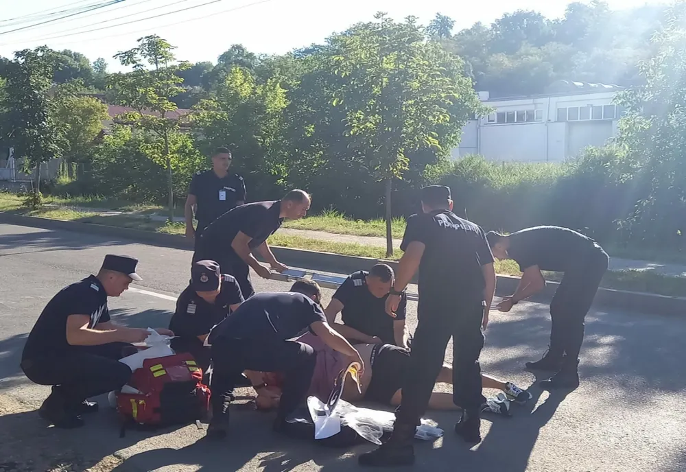 Accident cu o trotienetă electrică chiar în fața Inspectoratului pentru Situații de Urgență "Podul Înalt" al judeţului Vaslui