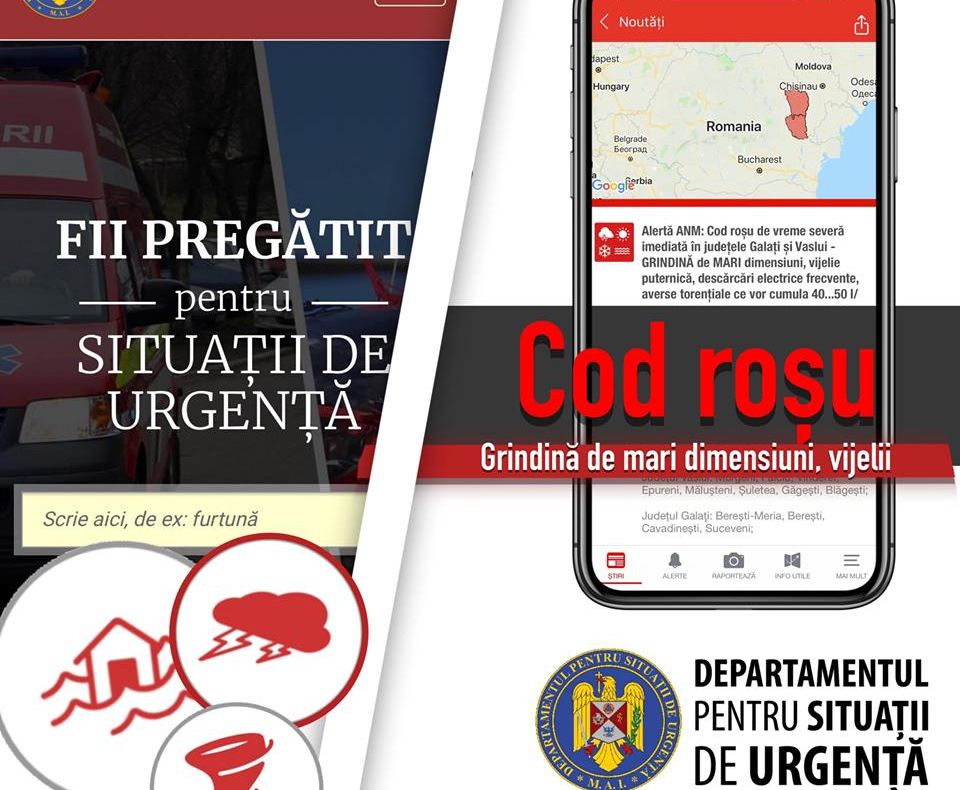 Cod roșu de grindină în județul Vaslui