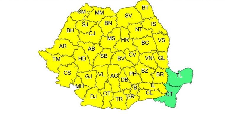 Vasluiul, sub Cod Portocaliu de vremea severă