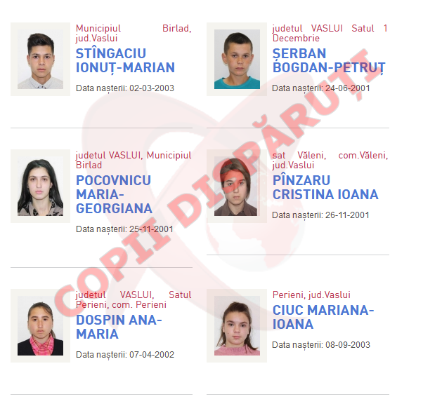 12 minori dispăruți în mod misterios de pe raza localității Bârlad și împrejurimi