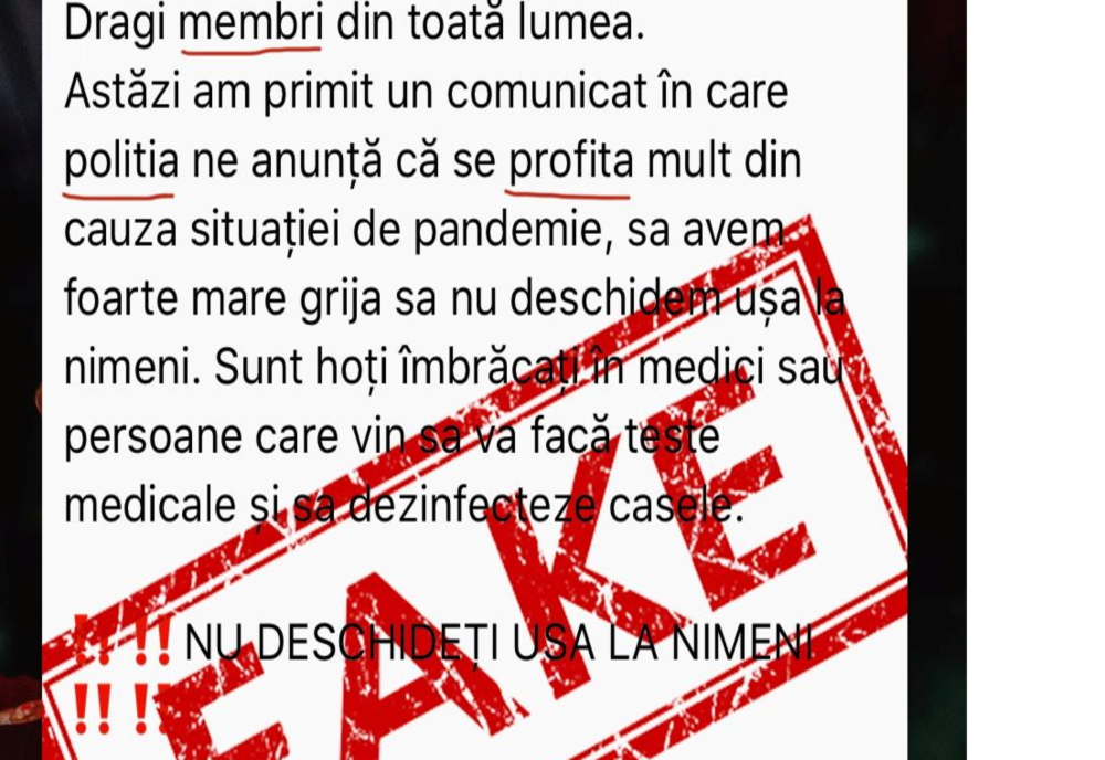 Poliția spune „STOP FAKE NEWS-ULUI”!