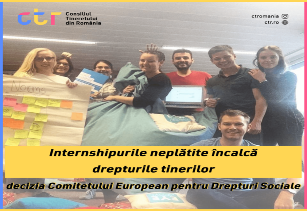 Internshipurile neplătite încalcă drepturile tinerilor - decizia Comitetului European pentru Drepturi Sociale 