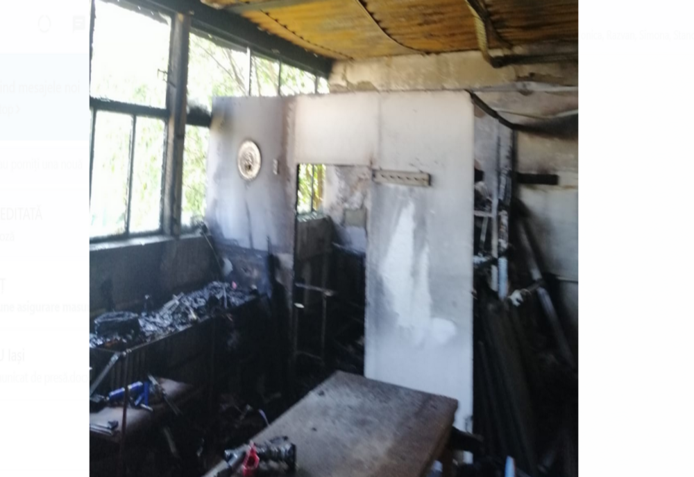 Atelier de asamblare a geamurilor de tip termopan, distrus de un incendiu la Huși