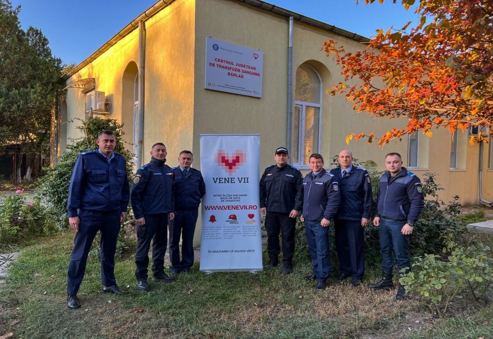 A patra campanie de donare de sânge a jandarmilor vasluieni din acest an
