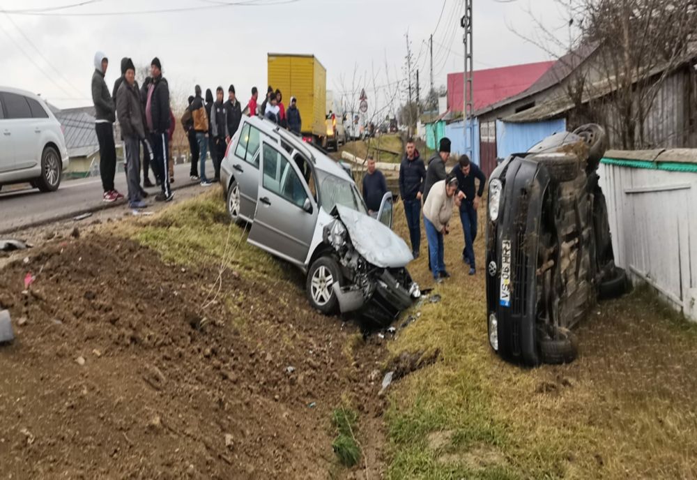 Accident rutier la Văleni. Prima intervenție la fața locului a fost a unui angajat ISU 
