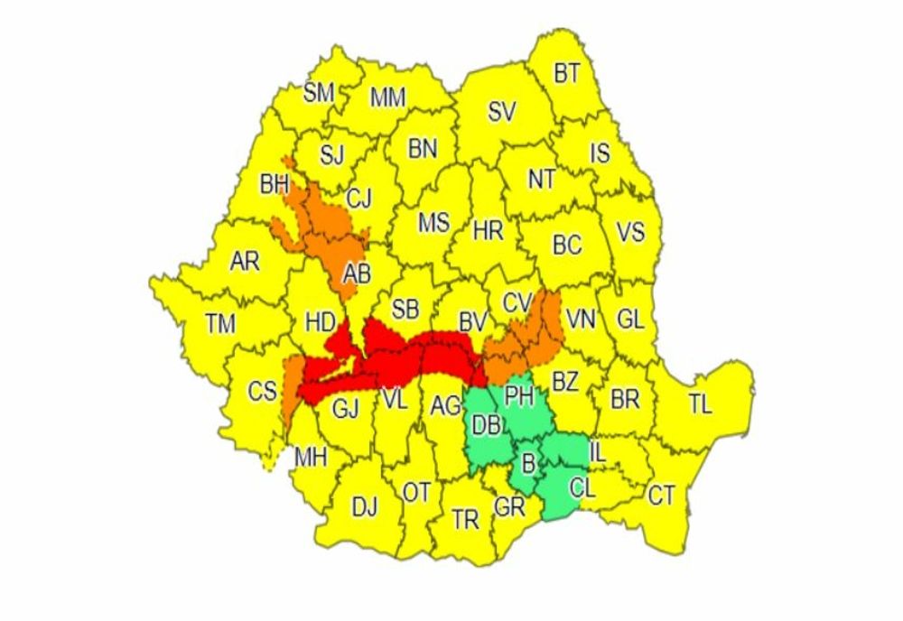 Noi avertizări de vreme rea! COD ROȘU de vânt, COD PORTOCALIU de viscol, GOD GALBEN în restul țării