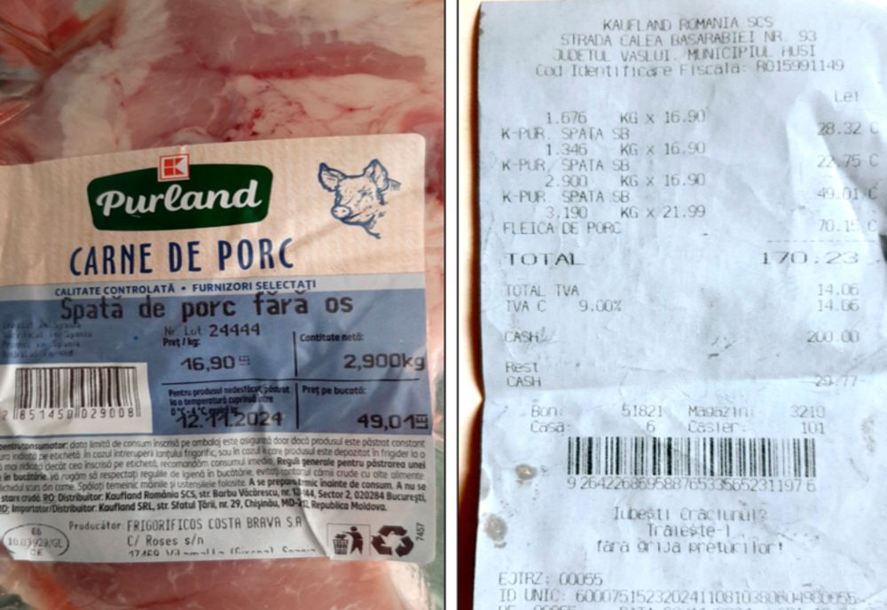 UN NOU INCIDENT LA SUPERMARKETUL KAUFLAND: UN CLIENT A DESCOPERIT O GREUTATE GREȘITĂ PE UN PACHET DE CARNE