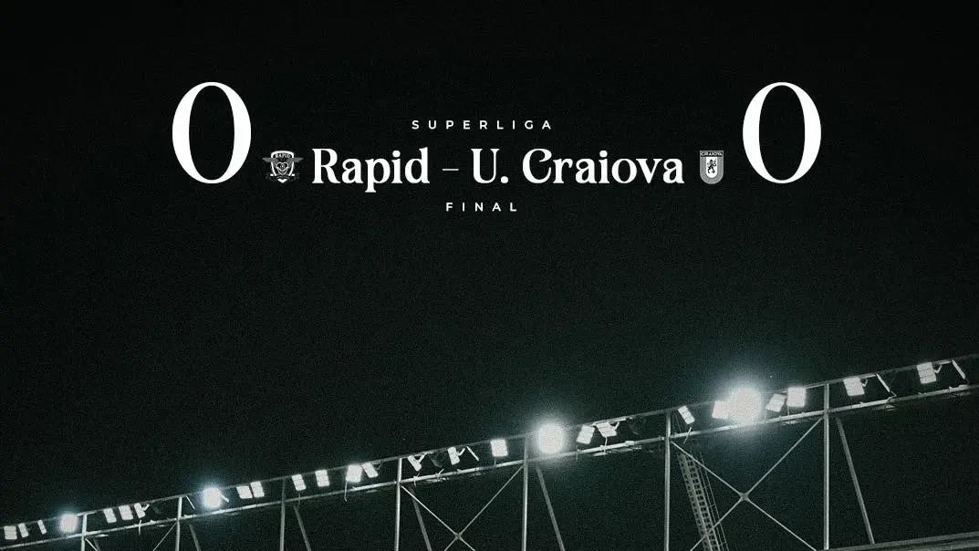 Remiză albă între Rapid și Universitatea Craiova, în ultimul meci al sezonului în Superligă