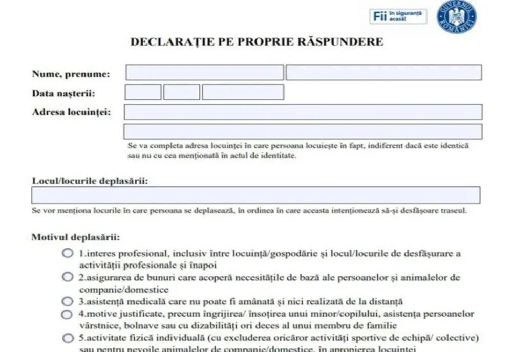Apare declarația pe propria răspundere. Cine trebuie să o completeze 