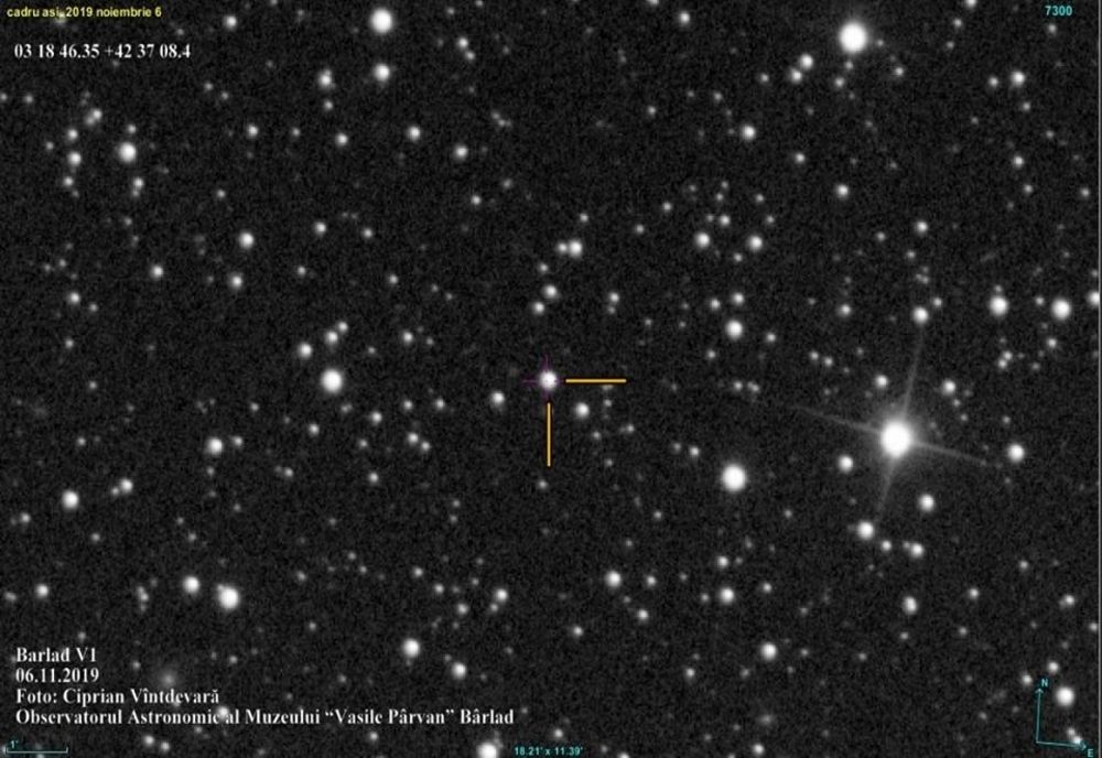 DESCOPERIRE ÎN PREMIERĂ LA BÂRLAD a unei stele variabile! Ea va purta numele „Bârlad V1”!