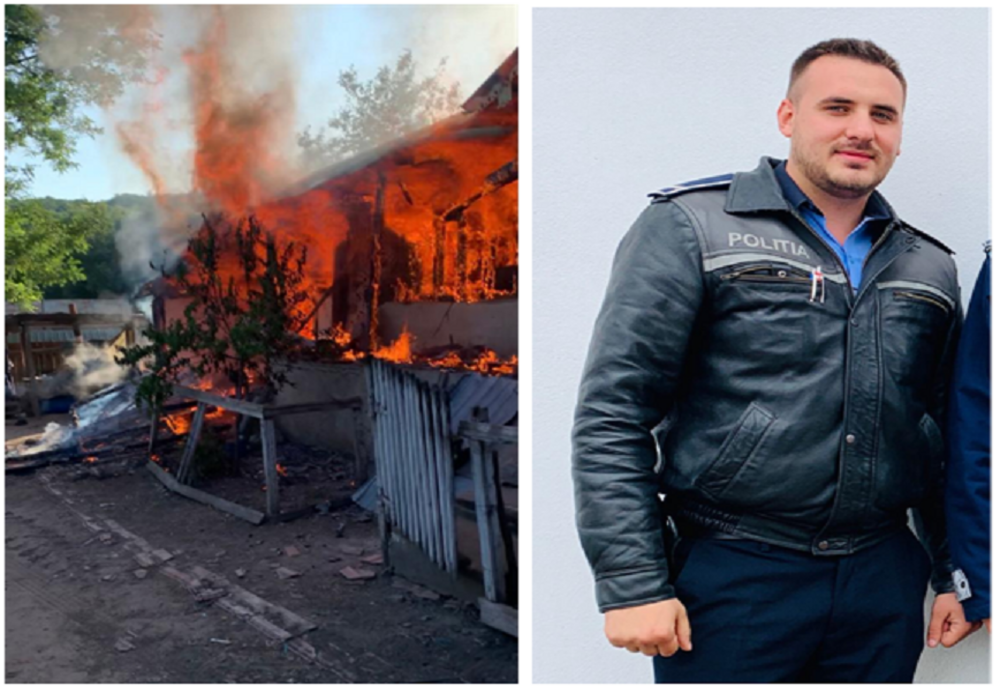 Polițistul vasluian care a salvat din incendiu un bărbat în vârstă de 43 de ani