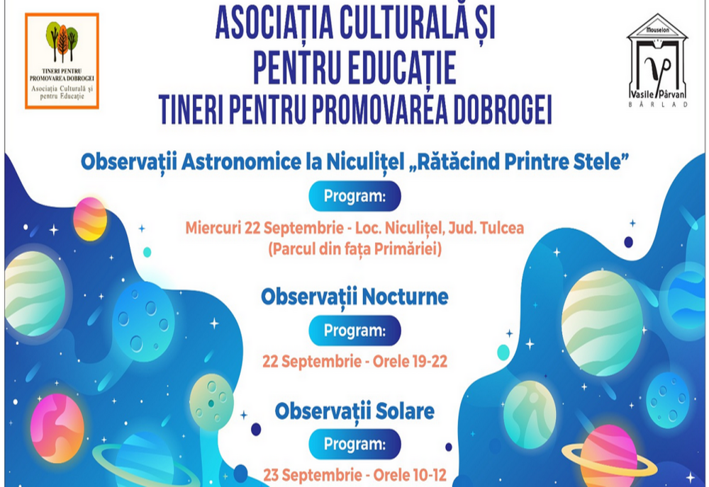 Observații astronomice cu telescopul de la Bârlad, la Tulcea