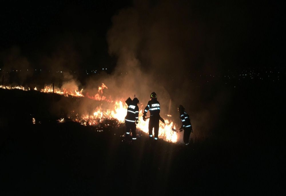 Focul în câmp deschis, cauza unui incendiu de vegetație în comuna Drânceni