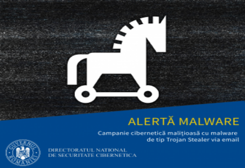 ALERTA: Campanie cibernetică malițioasă cu malware de tip Trojan Stealer via email