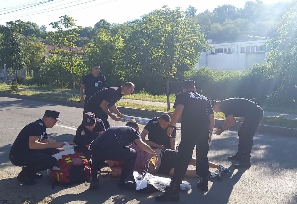 Accident cu o trotienetă electrică chiar în fața Inspectoratului pentru Situații de Urgență "Podul Înalt" al judeţului Vaslui