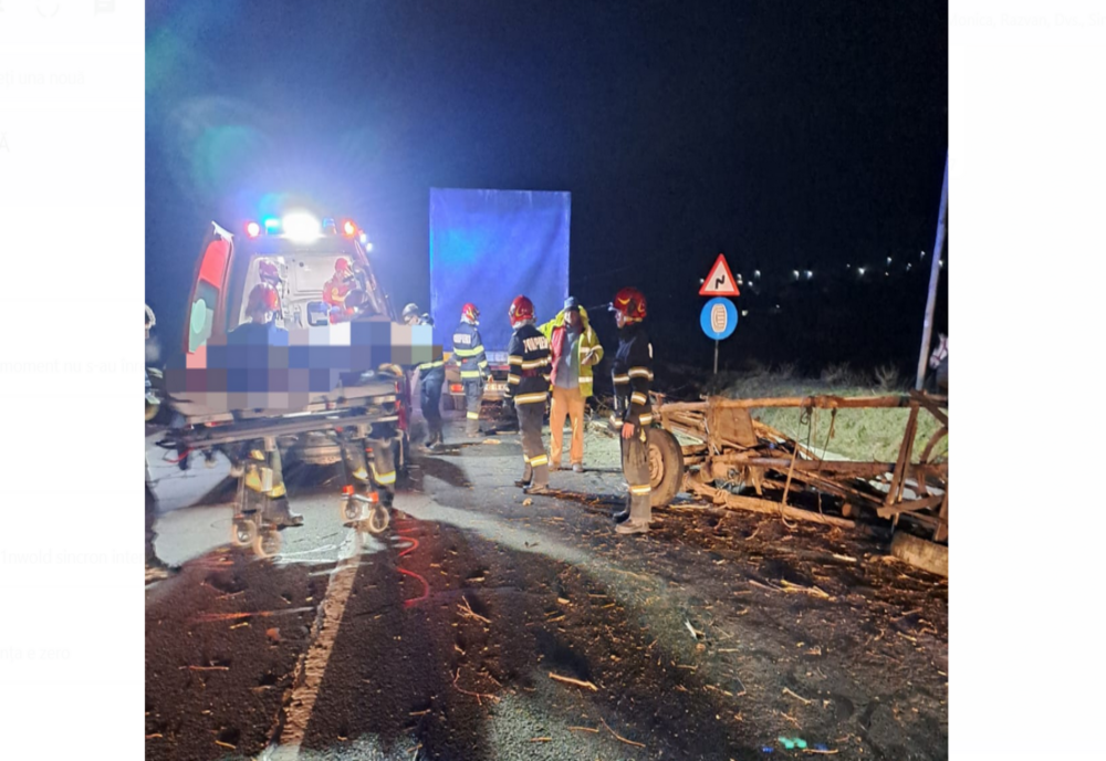 Cărută spulberată de o autoutilitară la Solești - FOTO