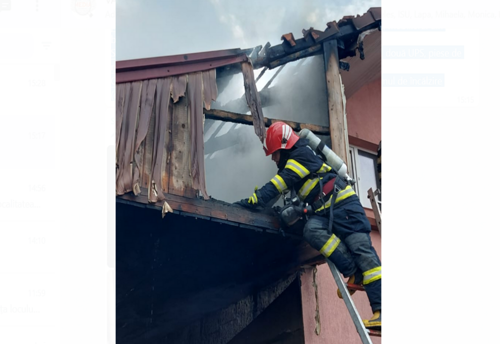 Două ore s-au luptat pompierii cu un incendiu care a cuprins o casă la Solești