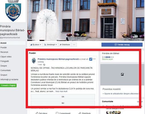 Primăria Bârlad face sondaj pentru închirierea locurilor de parcare