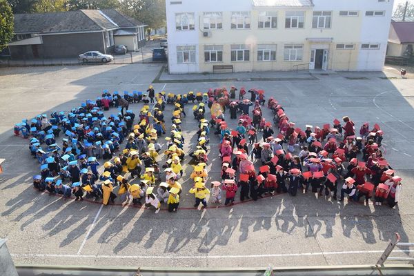 Impresionant! Harta României, formată din elevi de la Negrești