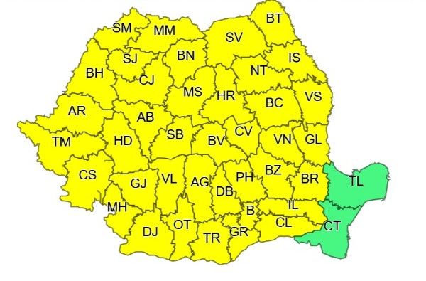 Vasluiul, sub Cod Portocaliu de vremea severă