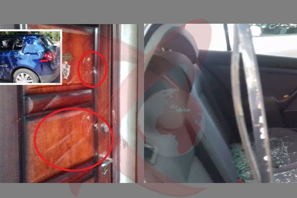 VIDEO. Intimidări de tip mafiot în Bârlad? Autoturism făcut zob cu răngile și ușă de apartament distrusă