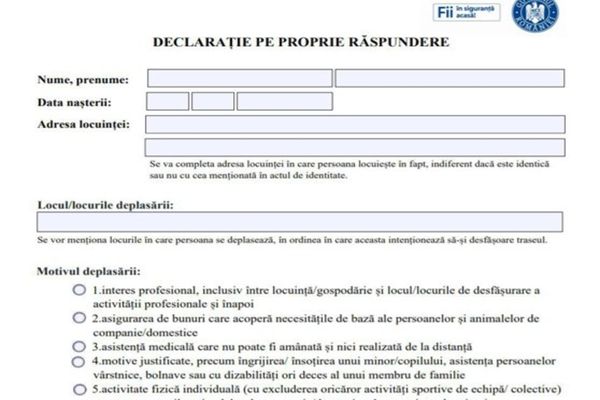 Apare declarația pe propria răspundere. Cine trebuie să o completeze 