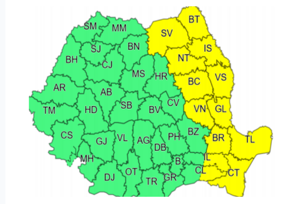 COD Galben de VÂNT în Dobrogea, estul Munteniei şi Moldova