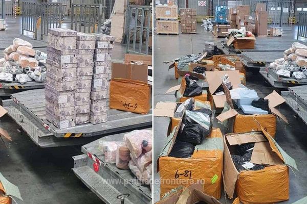 Aproximativ trei tone de bunuri contrafăcute sosite din China, confiscate pe Aeroportul Otopeni