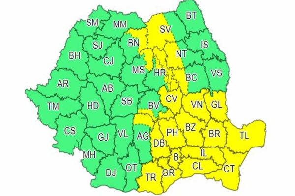 Un nou COD GALBEN de instabilitate atmosferică!