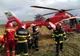 Șofer preluat de elicopterul SMURD după ce mașina sa a fost lovită de un tren - FOTO