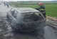 O mașină a luat foc în trafic la Muntenii de Jos