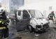 O autoutilitară a ars ca o torță la Bârlad
