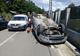 Accident spectaculos: un șofer s-a răsturnat încercând să evite o tamponare